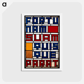 アートポストカード-Stained glass window. Leaded glass. - テオ ファン ドゥースブルフ Postcard.