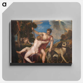 アートパネル-Venus and Adonis - ティツィアーノ ヴェチェッリオ Canvas.