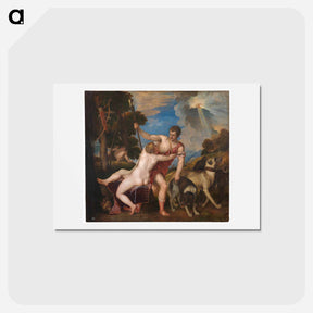 アートポストカード-Venus and Adonis - ティツィアーノ ヴェチェッリオ Postcard.
