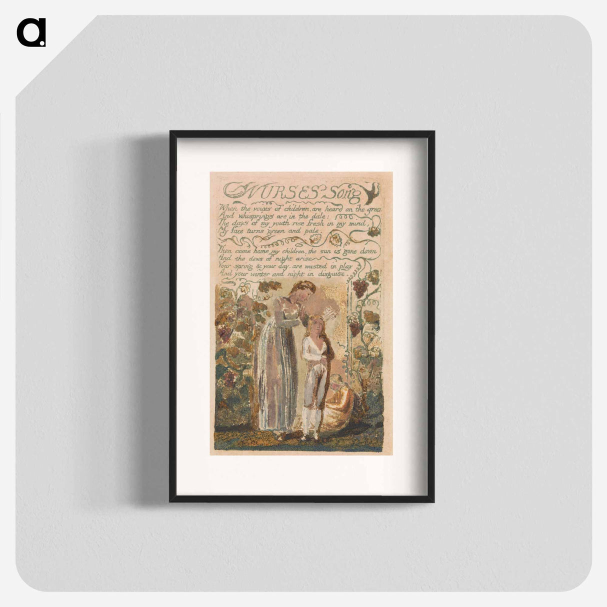 Songs of Innocence and of Experience, Plate 37, "Nurses Song" - William Blake Poster.