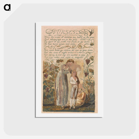 アートポストカード-Songs of Innocence and of Experience, Plate 37, "Nurses Song" - ウィリアム ブレイク Postcard.