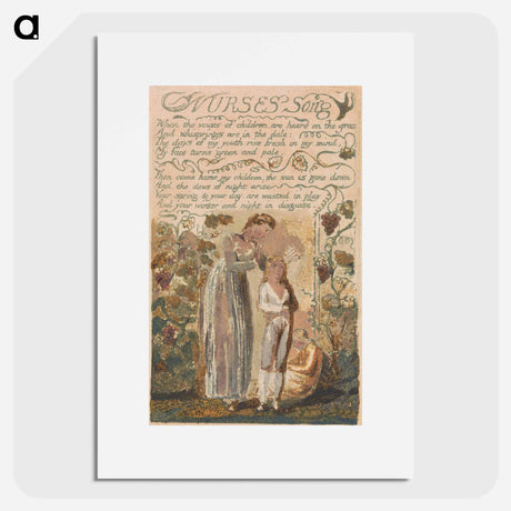 アートポスター-Songs of Innocence and of Experience, Plate 37, "Nurses Song" - ウィリアム ブレイク Poster.