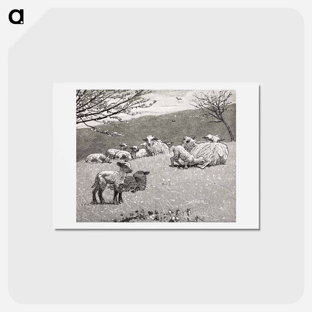 アートポストカード-Spring Lamb - ウィンスロー ホーマー Postcard.