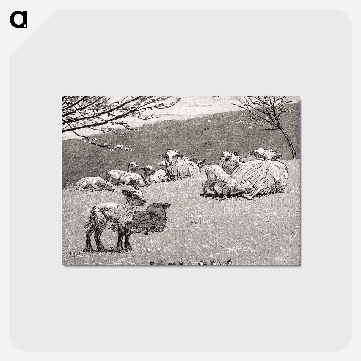 アートポストカード-Spring Lamb - ウィンスロー ホーマー Postcard.