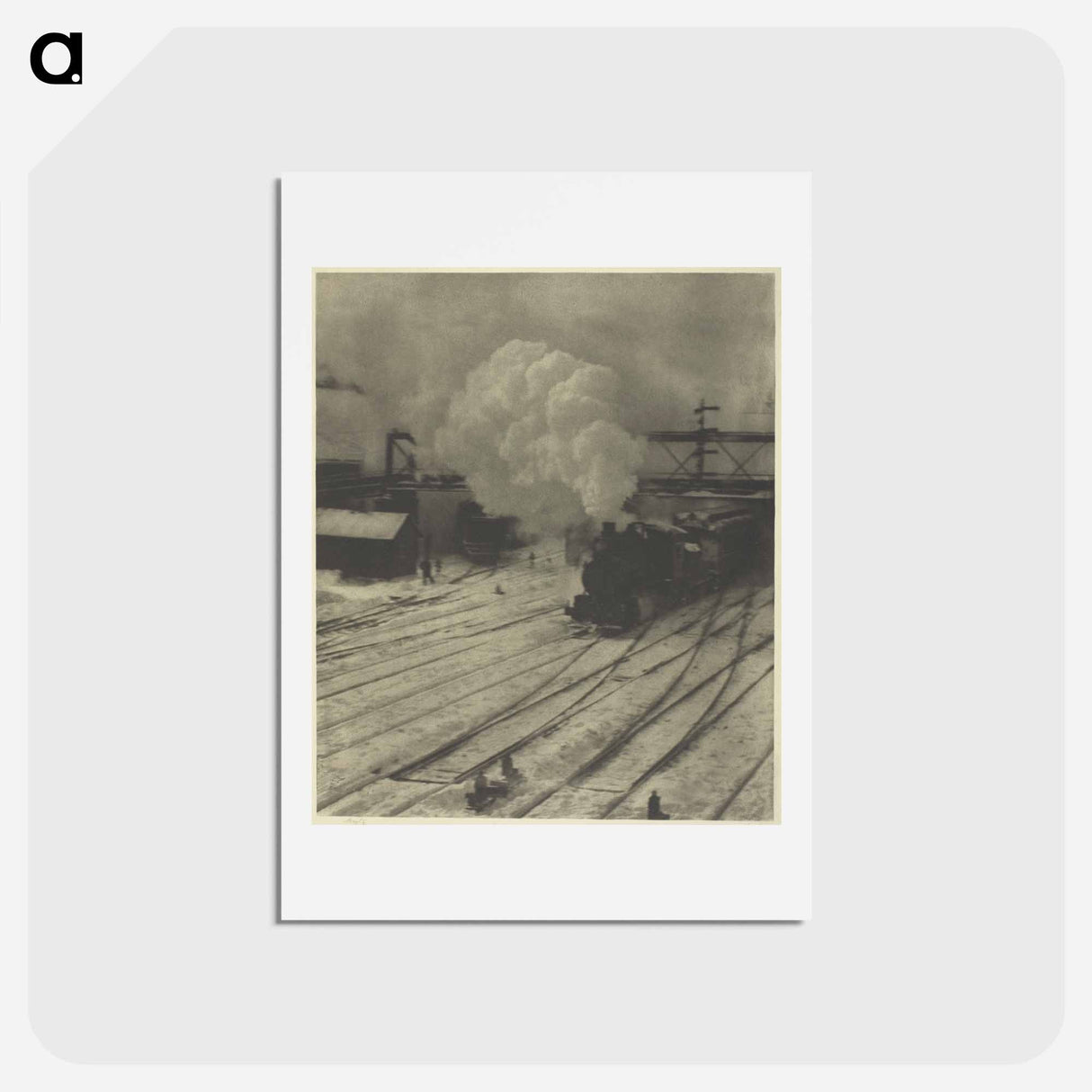 The Railroad Yard, Winter - アルフレッド スティーグリッツ Postcard.