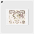 アートポストカード-Planiglobii terrestris mappa vniversalis - アンティーク地図 Postcard.