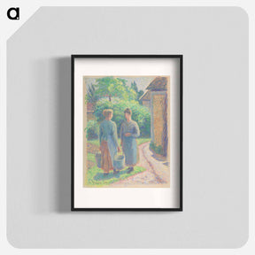 アートポスター-Two Women in a Garden - カミーユ ピサロ Poster.