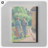 アートパネル-Two Women in a Garden - カミーユ ピサロ Canvas.