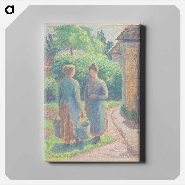 アートパネル-Two Women in a Garden - カミーユ ピサロ Canvas.