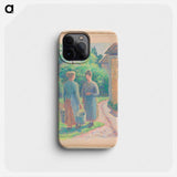 Two Women in a Garden - Camille Pissarro Phone Case.