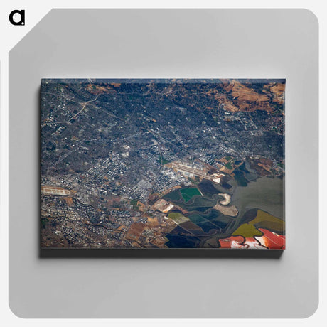 アートパネル-Oblique View of Moffett Federal Air Field, NASA Ames Research Center, and Environs
 - 上空からの地球 Canvas.
