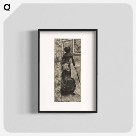 アートポスター-Mary Cassatt in the Paintings Gallery at the Louvre - エドガー ドガ Poster.