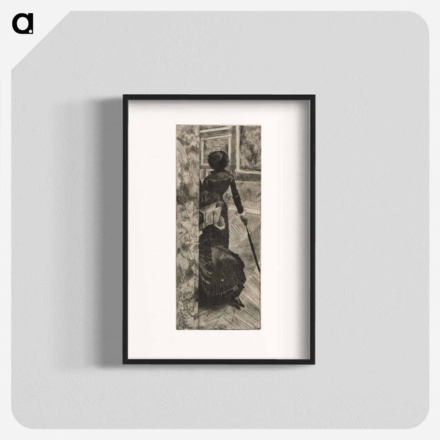 アートポスター-Mary Cassatt in the Paintings Gallery at the Louvre - エドガー ドガ Poster.