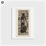 アートポストカード-Mary Cassatt in the Paintings Gallery at the Louvre - エドガー ドガ Postcard.