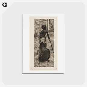 アートポストカード-Mary Cassatt in the Paintings Gallery at the Louvre - エドガー ドガ Postcard.