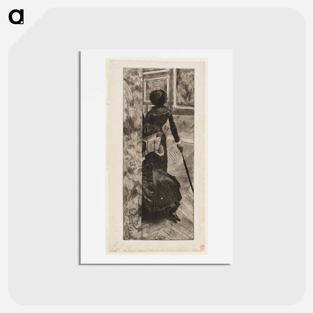 アートポストカード-Mary Cassatt in the Paintings Gallery at the Louvre - エドガー ドガ Postcard.