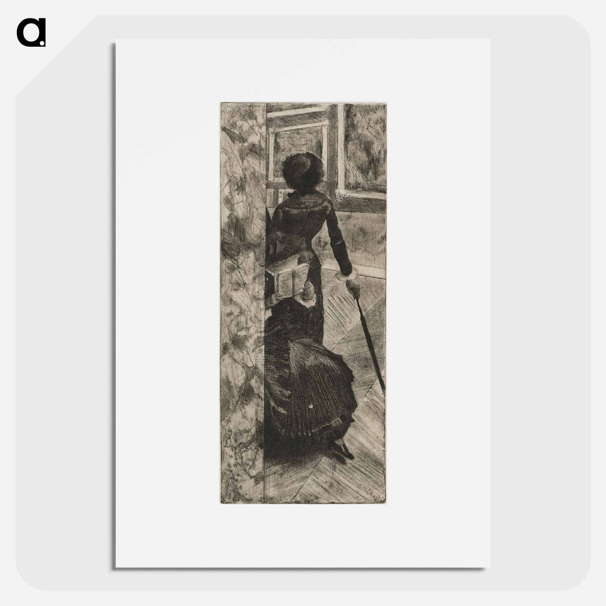 アートポスター-Mary Cassatt in the Paintings Gallery at the Louvre - エドガー ドガ Poster.