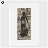 アートポスター-Mary Cassatt in the Paintings Gallery at the Louvre - エドガー ドガ Poster.