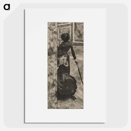 アートポスター-Mary Cassatt in the Paintings Gallery at the Louvre - エドガー ドガ Poster.