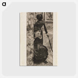 アートポストカード-Mary Cassatt in the Paintings Gallery at the Louvre - エドガー ドガ Postcard.