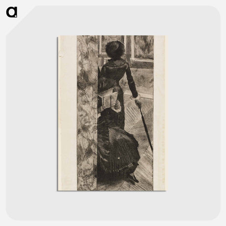 アートポストカード-Mary Cassatt in the Paintings Gallery at the Louvre - エドガー ドガ Postcard.