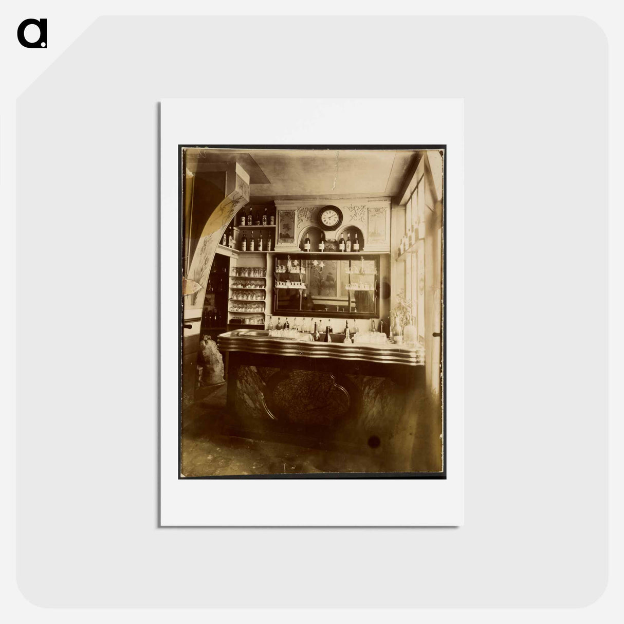 アートポストカード-Intérieur de café
 - ウジェーヌ アジェ Postcard.