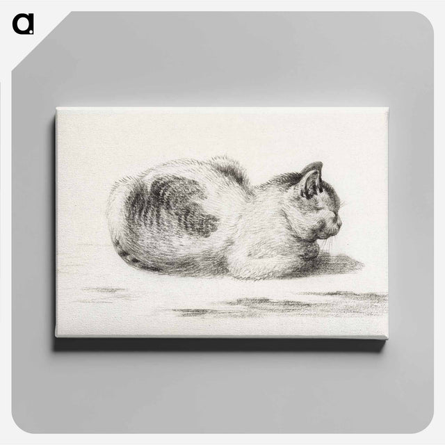 アートパネル-Reclining cat - ジャン ベルナール Canvas.