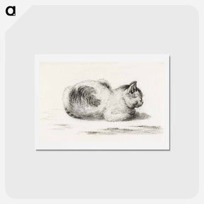 アートポストカード-Reclining cat - ジャン ベルナール Postcard.