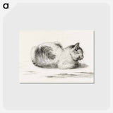 アートポストカード-Reclining cat - ジャン ベルナール Postcard.