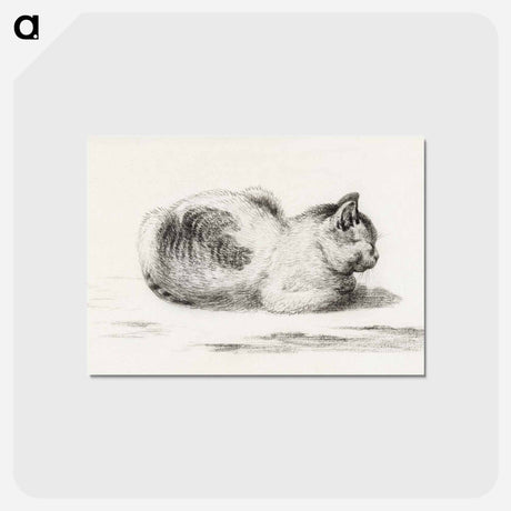 アートポストカード-Reclining cat - ジャン ベルナール Postcard.