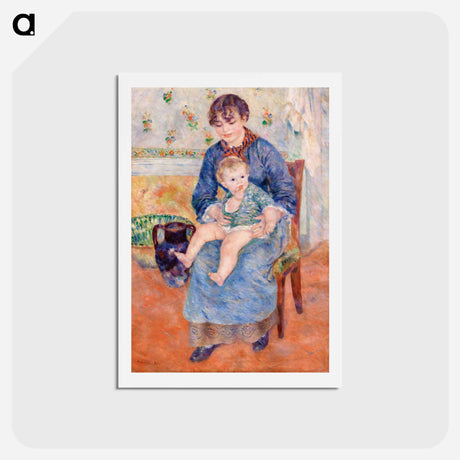 アートポストカード-Young Mother - ピエール オーギュスト ルノワール Postcard.