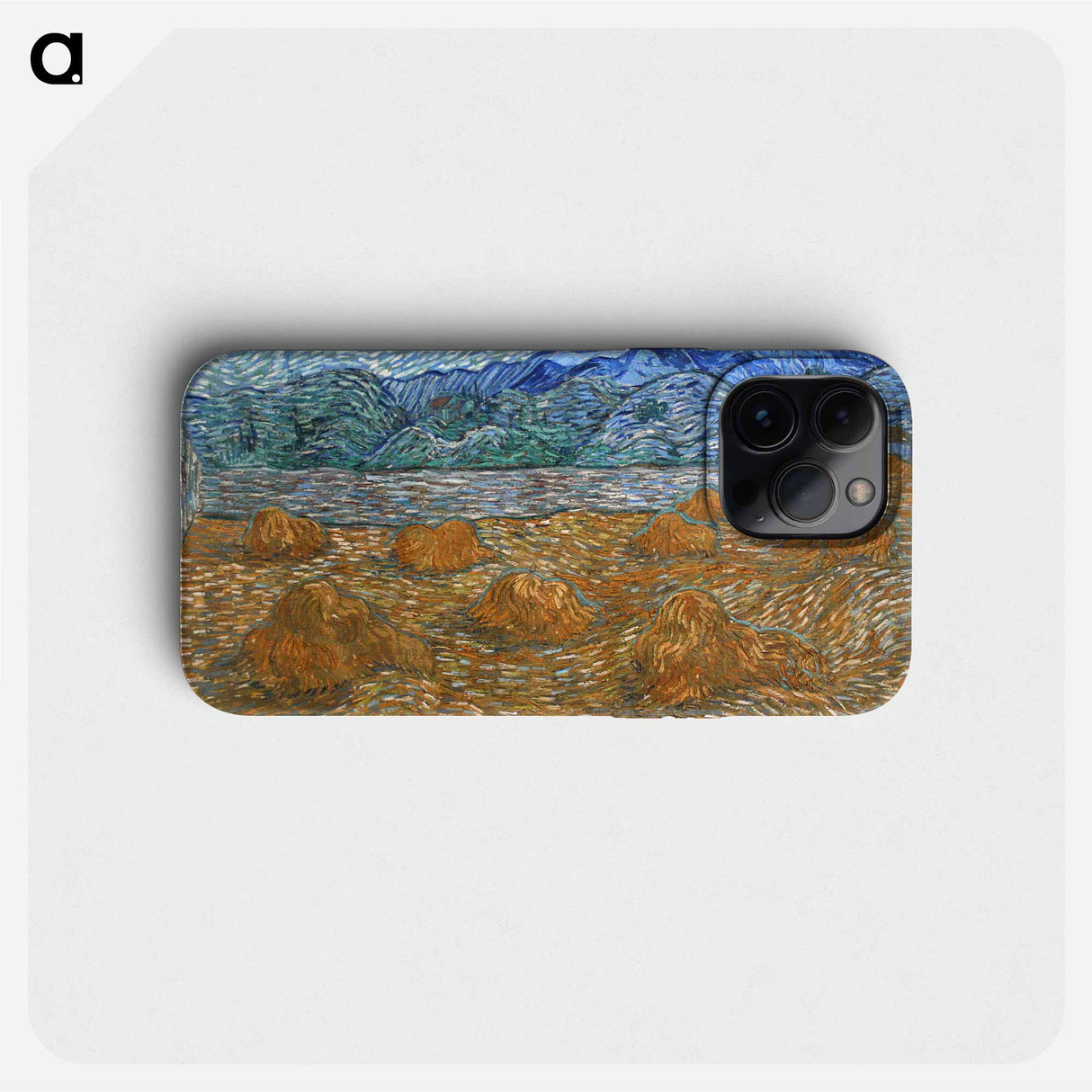 Landscape with Wheat Sheaves and Rising Moon - フィンセント ファン ゴッホ Phone Case.