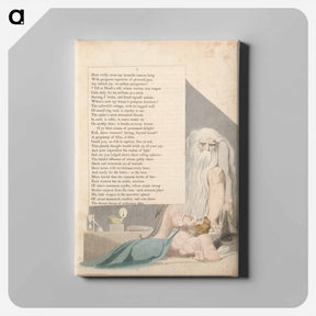 アートパネル-Young's Night Thoughts, Page 7, "Till at Death's Toll, Whose Restless Iron Tounge" - ウィリアム ブレイク Canvas.