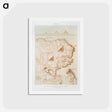 アートポストカード-Topographic map of part of the Memphite Necropolis (Pyramids of Giza) - アンティーク地図 Postcard.