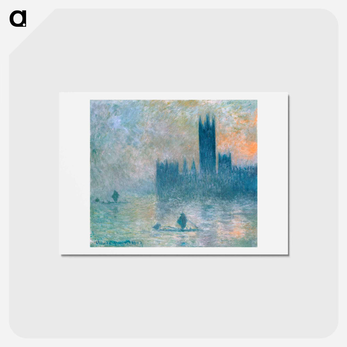 The Houses of Parliament (Effect of Fog) - クロード モネ Postcard.