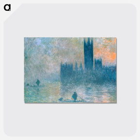 アートポストカード-The Houses of Parliament (Effect of Fog) - クロード モネ Postcard.
