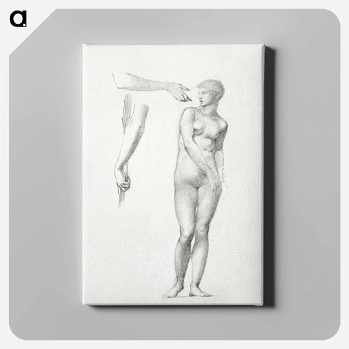 Standing Female Nude and Sketches of Arms - エドワード バーン ジョーンズ Canvas.