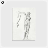 アートポストカード-Standing Female Nude and Sketches of Arms - エドワード バーン ジョーンズ Postcard.