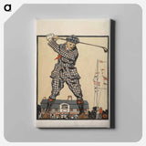 アートパネル-Man swinging golf club - エドワード ペンフィールド Canvas.