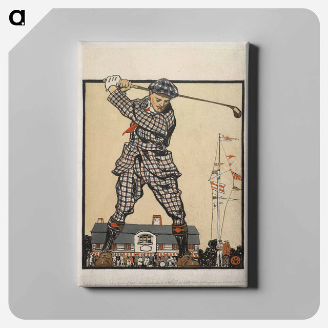 アートパネル-Man swinging golf club - エドワード ペンフィールド Canvas.