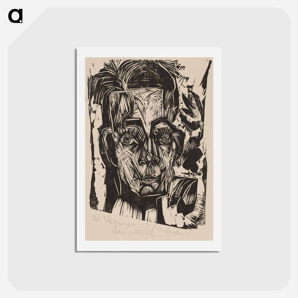 アートポストカード-Head of Dr. Robert Binswanger - エルンスト ルートヴィヒ キルヒナー Postcard.