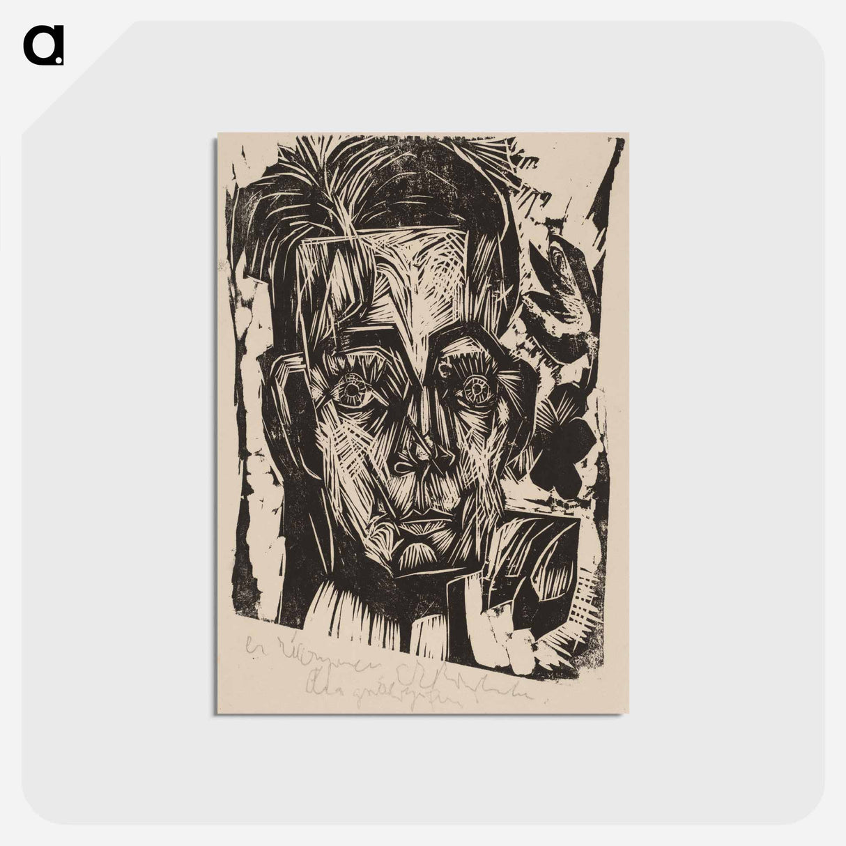 アートポストカード-Head of Dr. Robert Binswanger - エルンスト ルートヴィヒ キルヒナー Postcard.