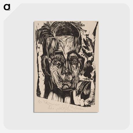 アートポストカード-Head of Dr. Robert Binswanger - エルンスト ルートヴィヒ キルヒナー Postcard.