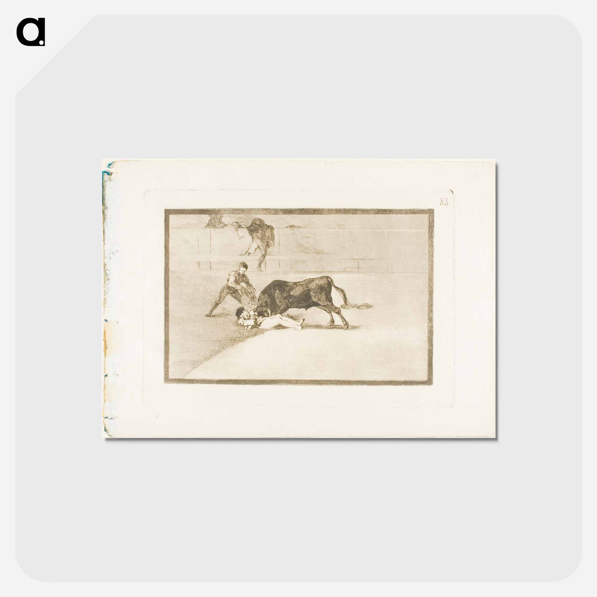 アートポストカード-The Unlucky Death of Pepe Illo in the Ring at Madrid - フランシスコ デ ゴヤ Postcard.