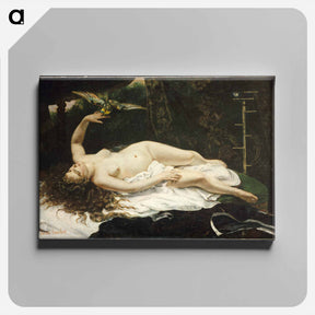 アートパネル-Woman with a Parrot - ギュスターヴ クールベ Canvas.