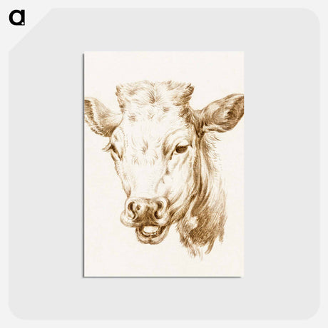 アートポストカード-Head of a cow - ジャン ベルナール Postcard.