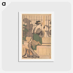アートポストカード-Shadows on the Shoji - 喜多川 歌麿 Postcard.