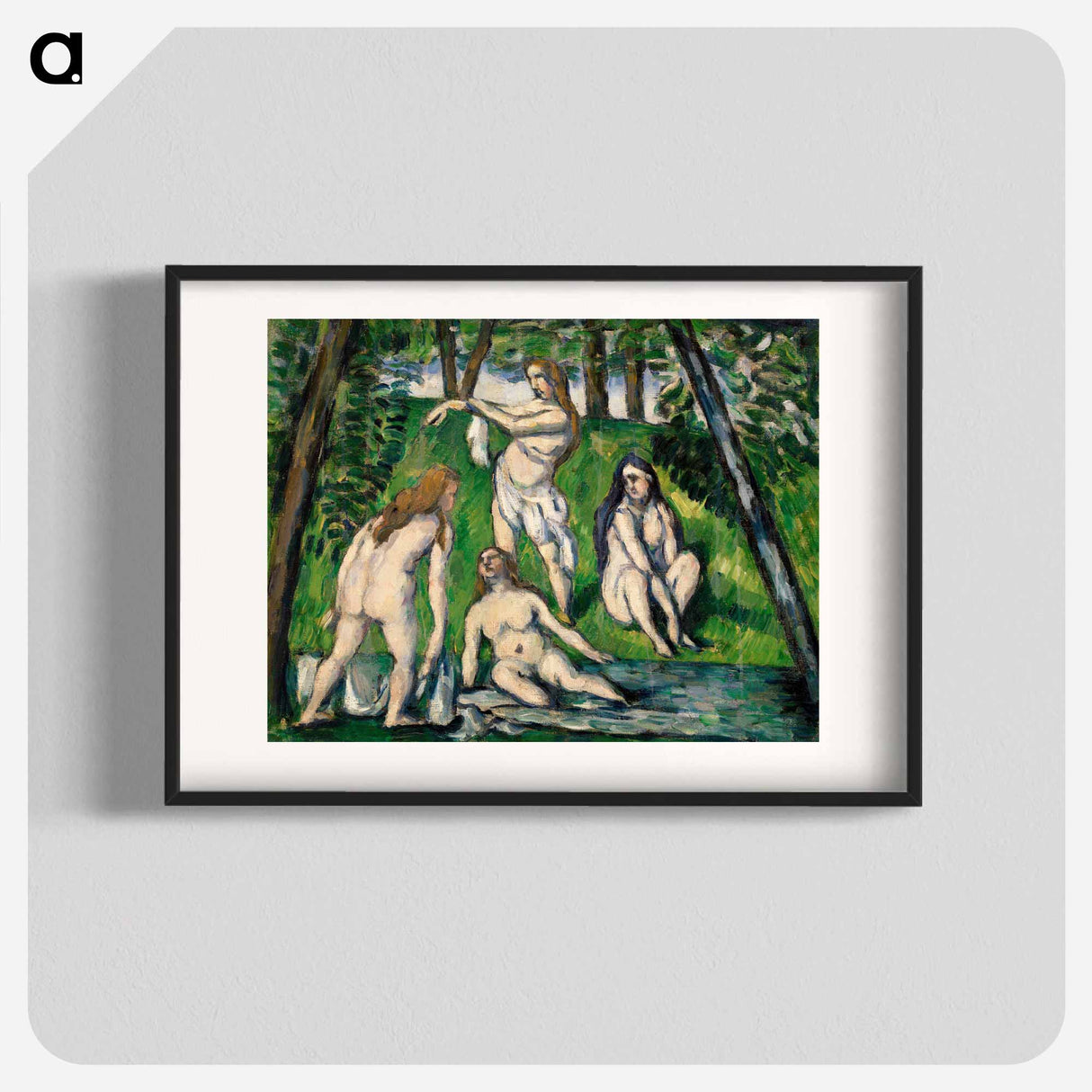 Four Bathers - Paul Cezanne Poster.