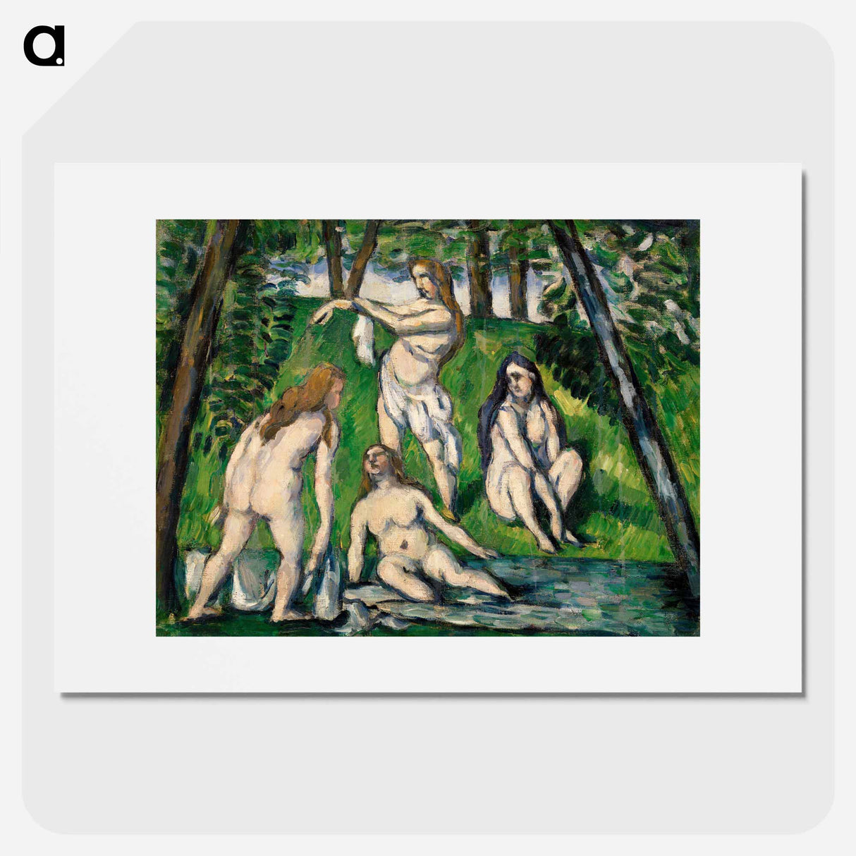 Four Bathers - Paul Cezanne Poster.