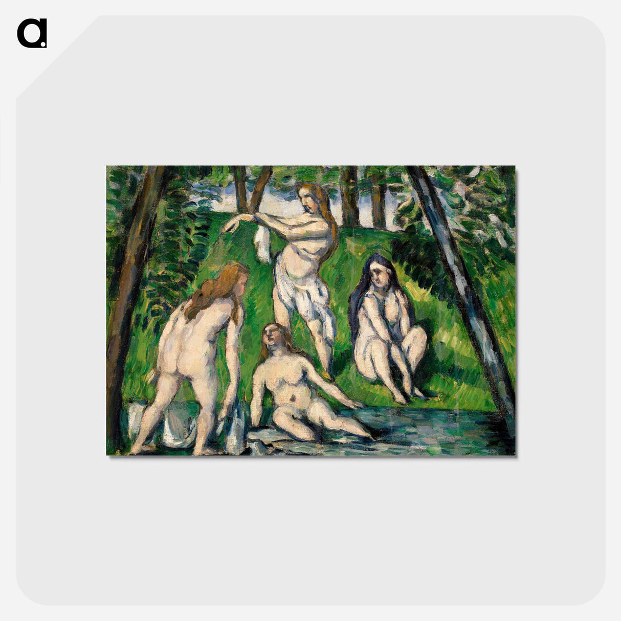 アートポストカード-Four Bathers - ポール セザンヌ Postcard.